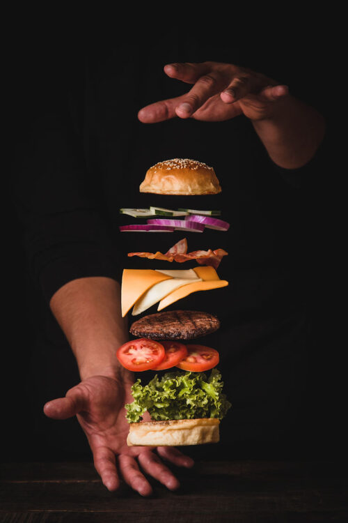 BURGER A L&rsquo;ECHINE FUMEE ET CHUTNEY DE TOMATES
